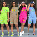 Best Selling Large Set Tracksuit Women Fitness Letter Print Two Piece Set Clothing